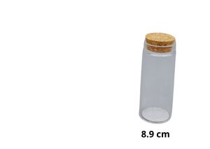 POTE DE VIDRO C/ TAMPA DE CORTICA 80ML  3,7CMX10CM 20129
