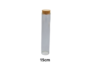 POTE DE VIDRO C/ TAMPA DE CORTICA 80ML  3CMX15CM 20133