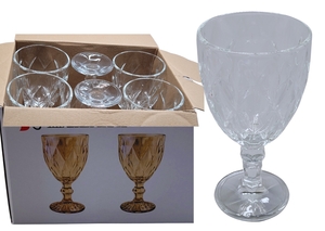 TACA DE VIDRO TRANSPARENTE 350ML 16,5CMX9CM 20147