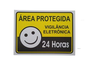 PLACA AREA PROTEGIDA 24 HORAS 15X20